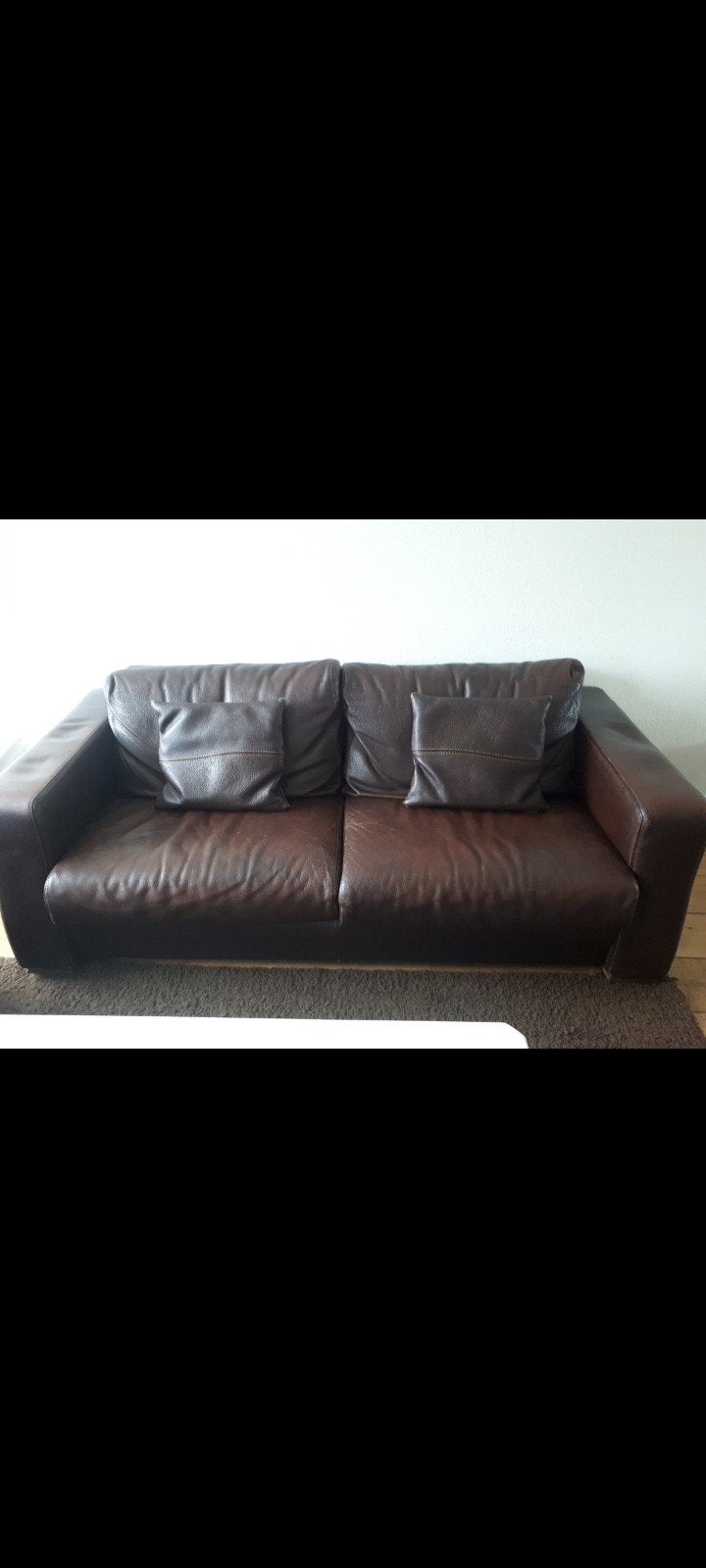 mooie echt leder bank, Ophalen of Verzenden, 75 tot 100 cm