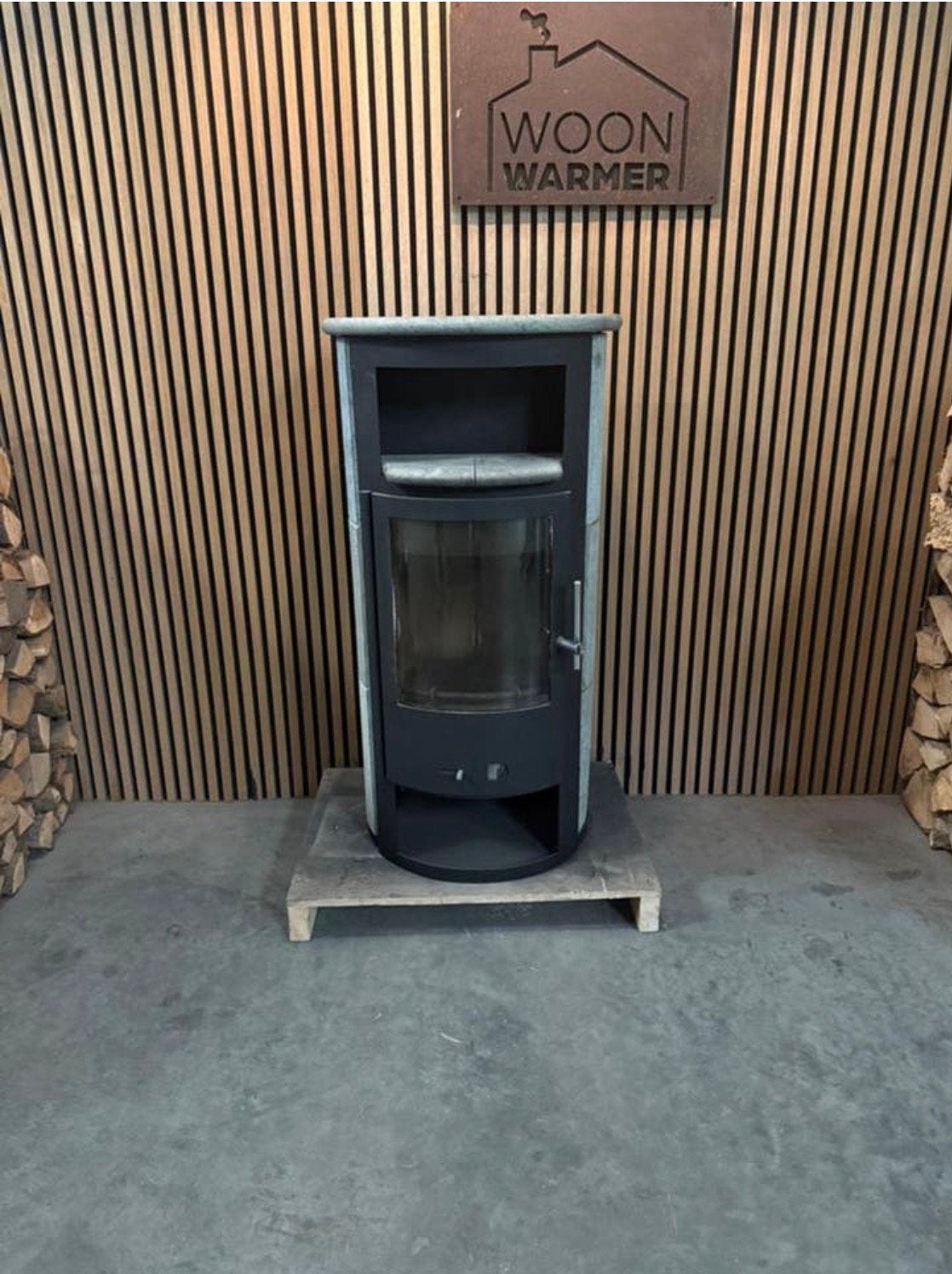 26059 Speksteenkachel Drooff 7kw, Ophalen, Info@woonwarmer.nl, Gebruikt, Houtkachel