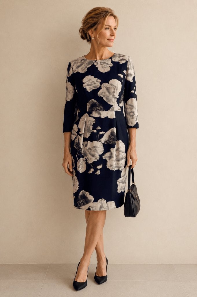 Natan Navy Bloemenjurk Quiet Luxury Old Money Jurk  EU 36, Kleding | Dames, Zo goed als nieuw, Knielengte, Maat 36 (S), Natan