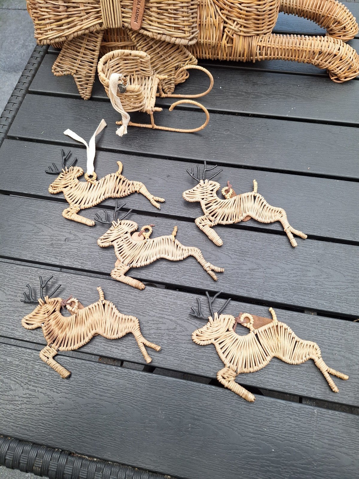 Rivièra Maison rustic rattan deer ornamenten, Ophalen of Verzenden, Zo goed als nieuw