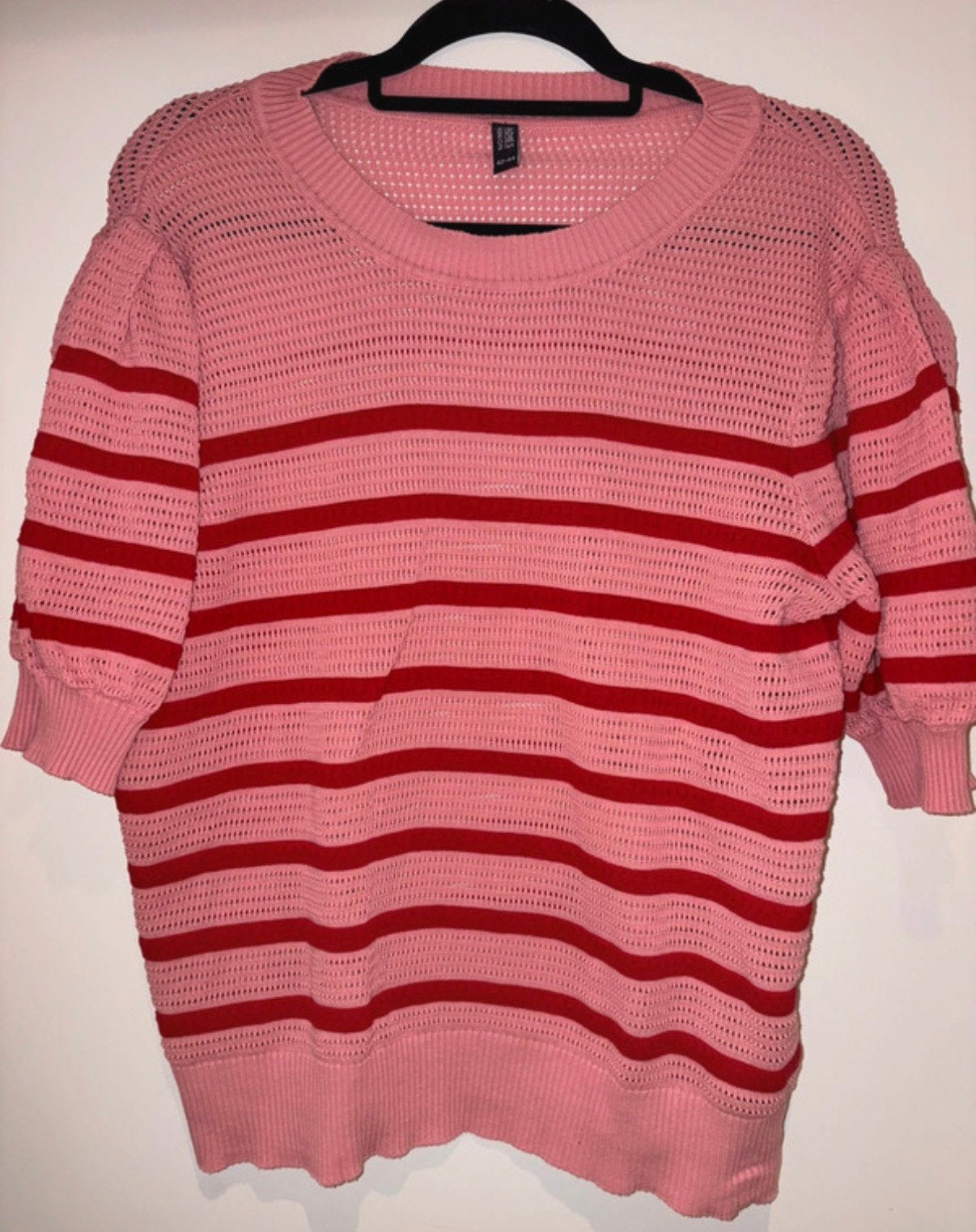 Prachtig shirtje roze/rood gestreept maat XL, Maat 46/48 (XL) of groter, Ophalen of Verzenden, Zo goed als nieuw, Korte mouw