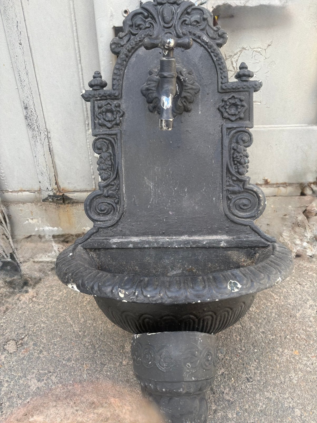 Gietijzeren wandfontein h 75 b 43, Tuin en Terras, Ophalen, Gebruikt, Gietijzer, Fontein