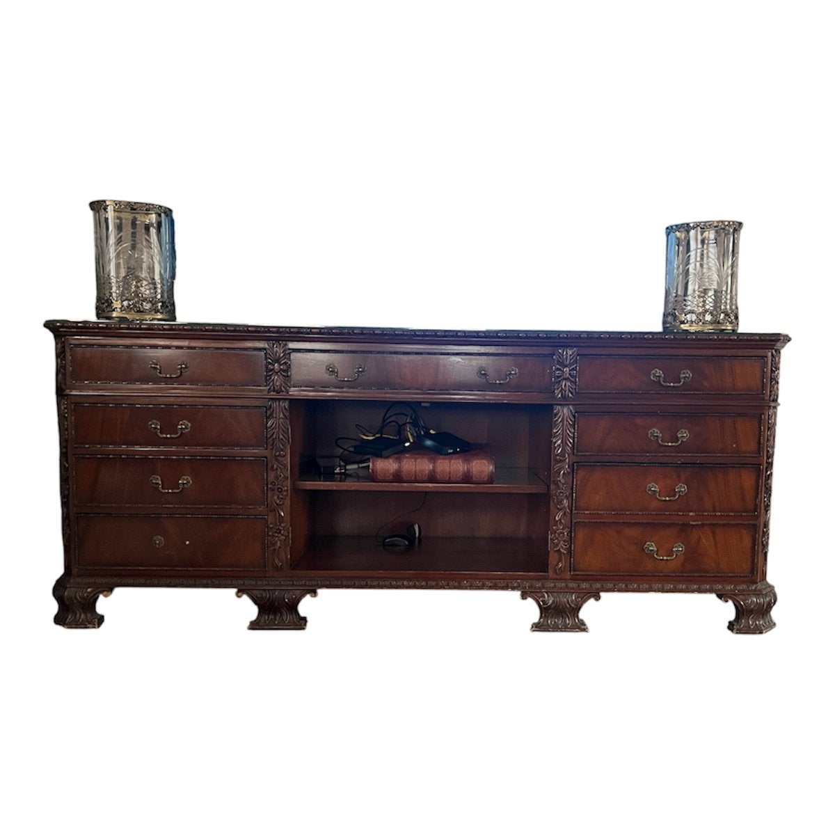 Klassiek Dressoir 100% Mahoniehout, Ophalen, Met lade(s), Gebruikt, Klassiek