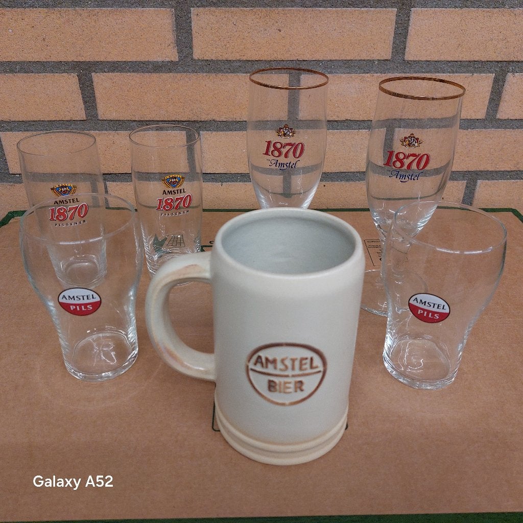 Amstel Bier glazen en pul, Ophalen of Verzenden, Zo goed als nieuw, Glas of Glazen, Amstel