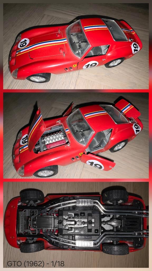 Bburago Ferrari GTO nummer 19 (1962), Ophalen of Verzenden, Gebruikt, Auto, Bburago