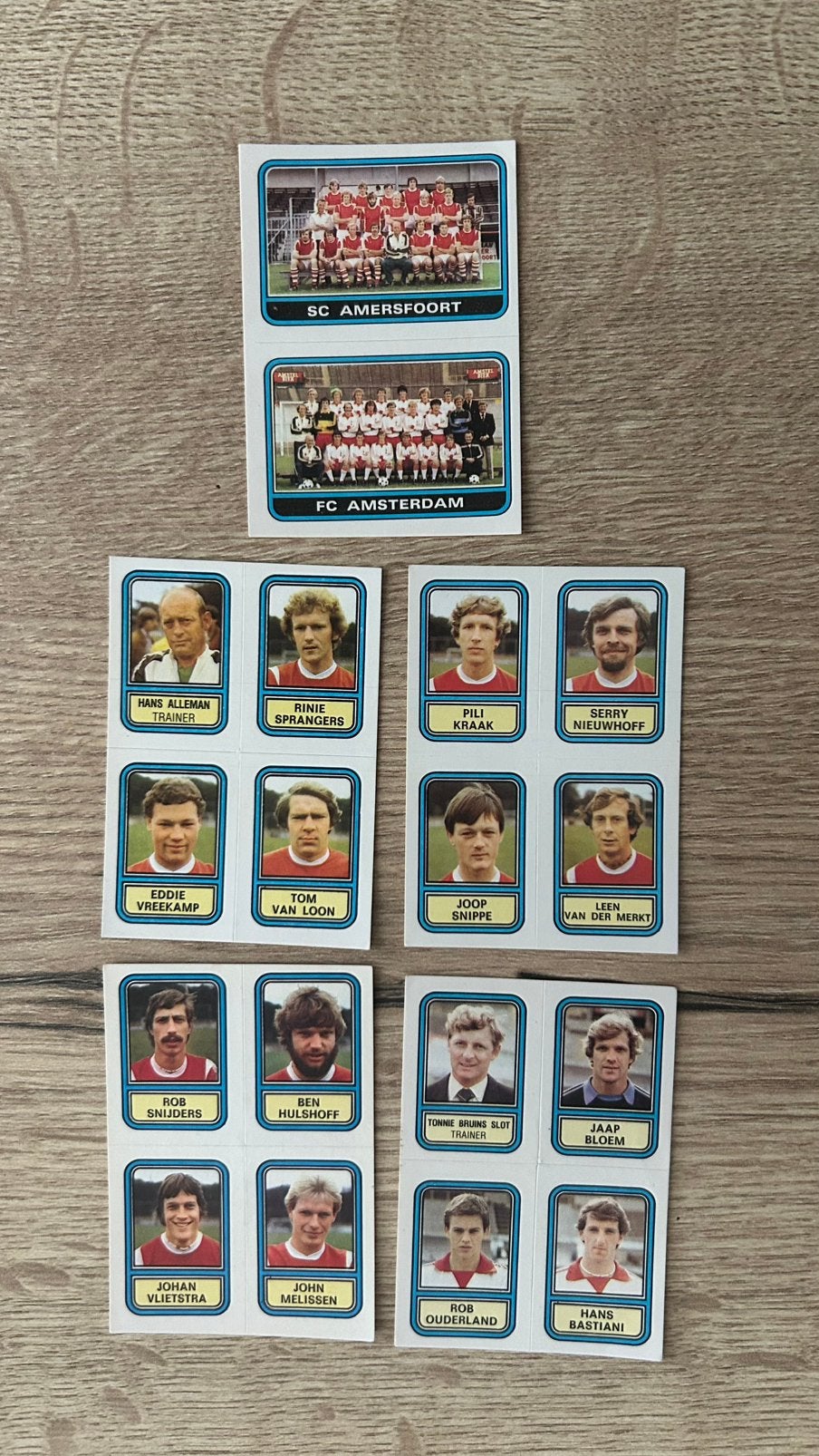 Panini Voetbal 80 plaatjes SC Amersfoort & FC Amsterdam 5x, Verzenden, Zo goed als nieuw, Meerdere plaatjes