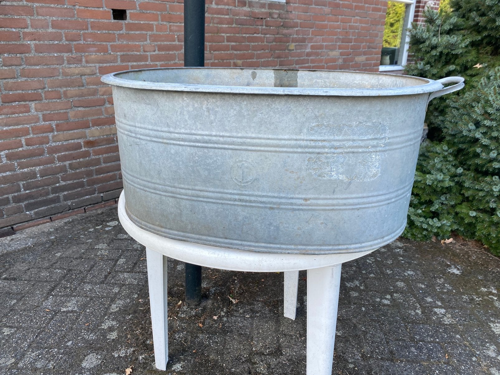 Prachtige zinken teil, Ophalen, Zo goed als nieuw, Metaal, 30 tot 60 cm