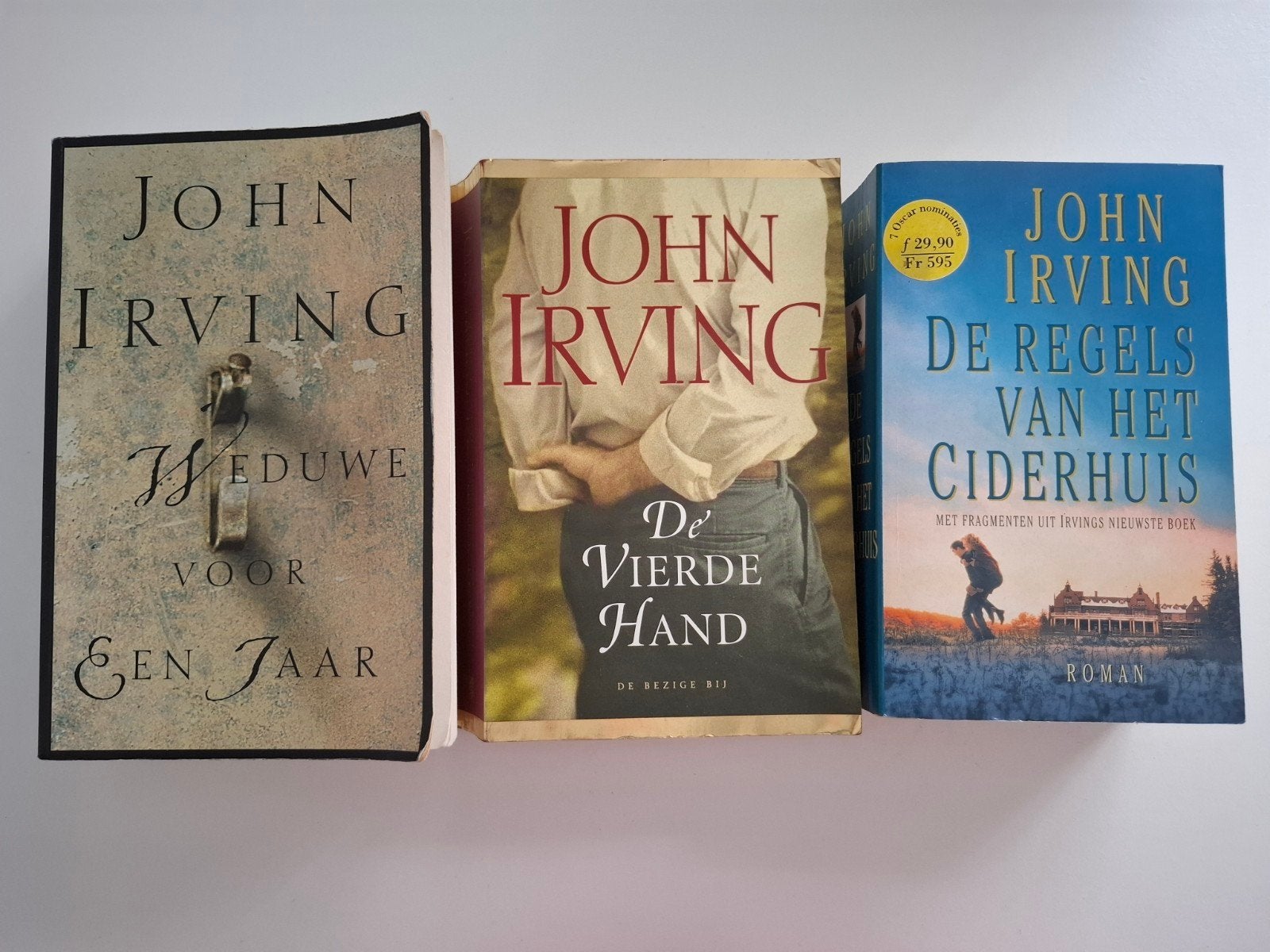 John Irving Boeken: Een Jaar, De Vierde Hand, Ciderhuis, Boeken, Ophalen of Verzenden, Gelezen, John Irving, Nederland