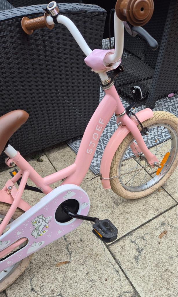 Roze kinderfiets SJOEF, Fietsen en Brommers, Fietsen | Kinderfietsjes, Ophalen, Gebruikt, 16 tot 20 inch