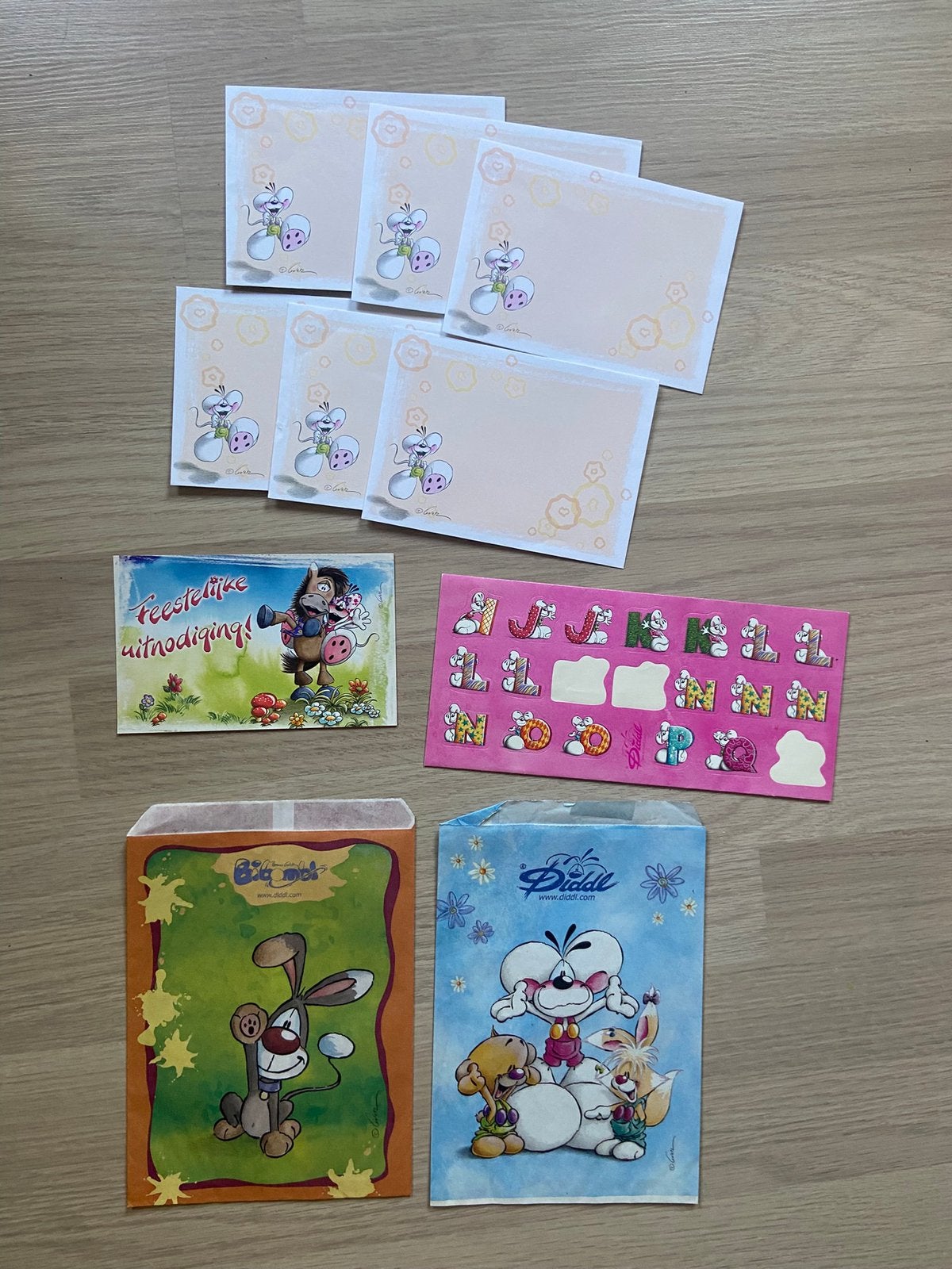 Diddl Tasjes/Kaart/Enveloppen/Stickervel, Verzamelen, Diddl, Verzenden, Diddl, Zo goed als nieuw, Papier, Kaart of Schrift