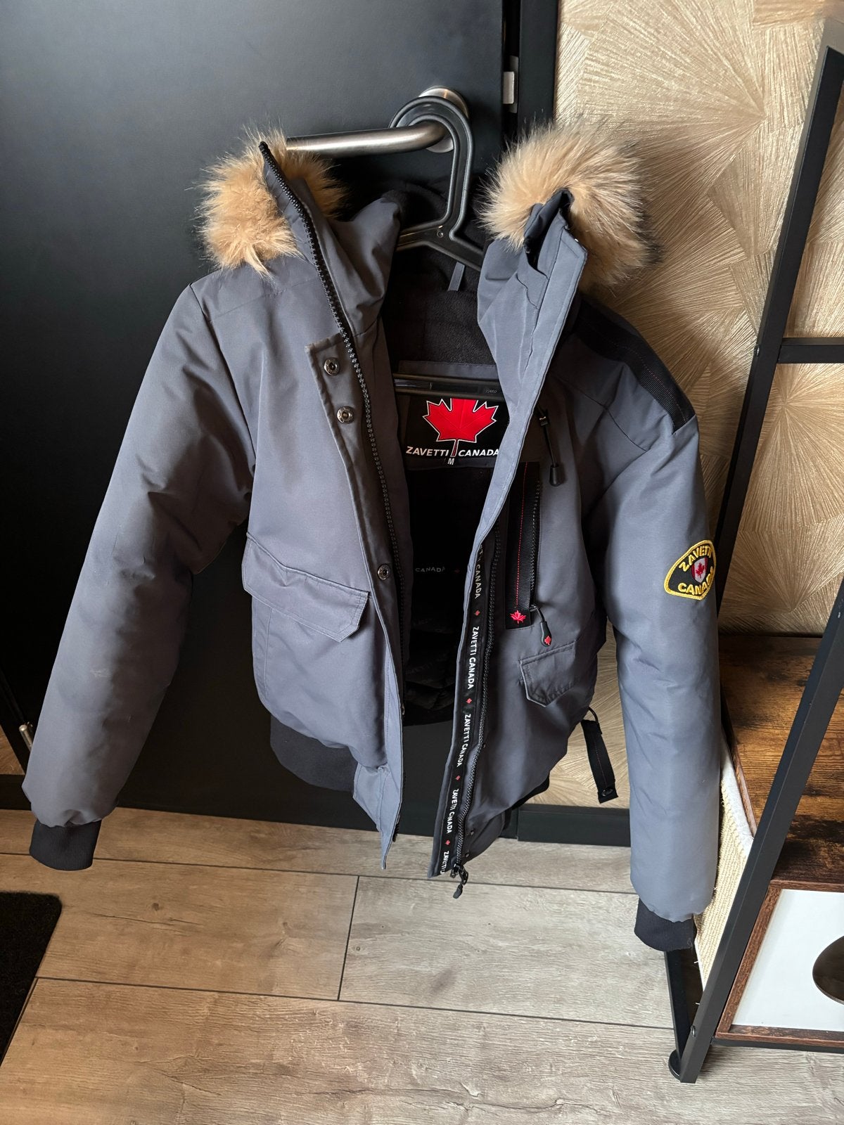 Zavetti Canada winterjas met afneembare kraag, Ophalen, Zo goed als nieuw, Maat 38/40 (M), Grijs