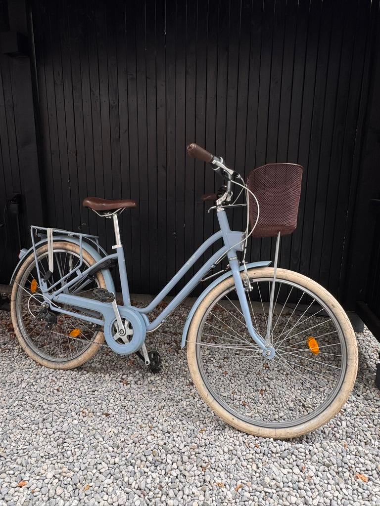 Meisjesfiets, lichtblauw, Fietsen en Brommers, Fietsen | Dames | Damesfietsen, Gebruikt, Velgrem, Minder dan 47 cm, Ophalen