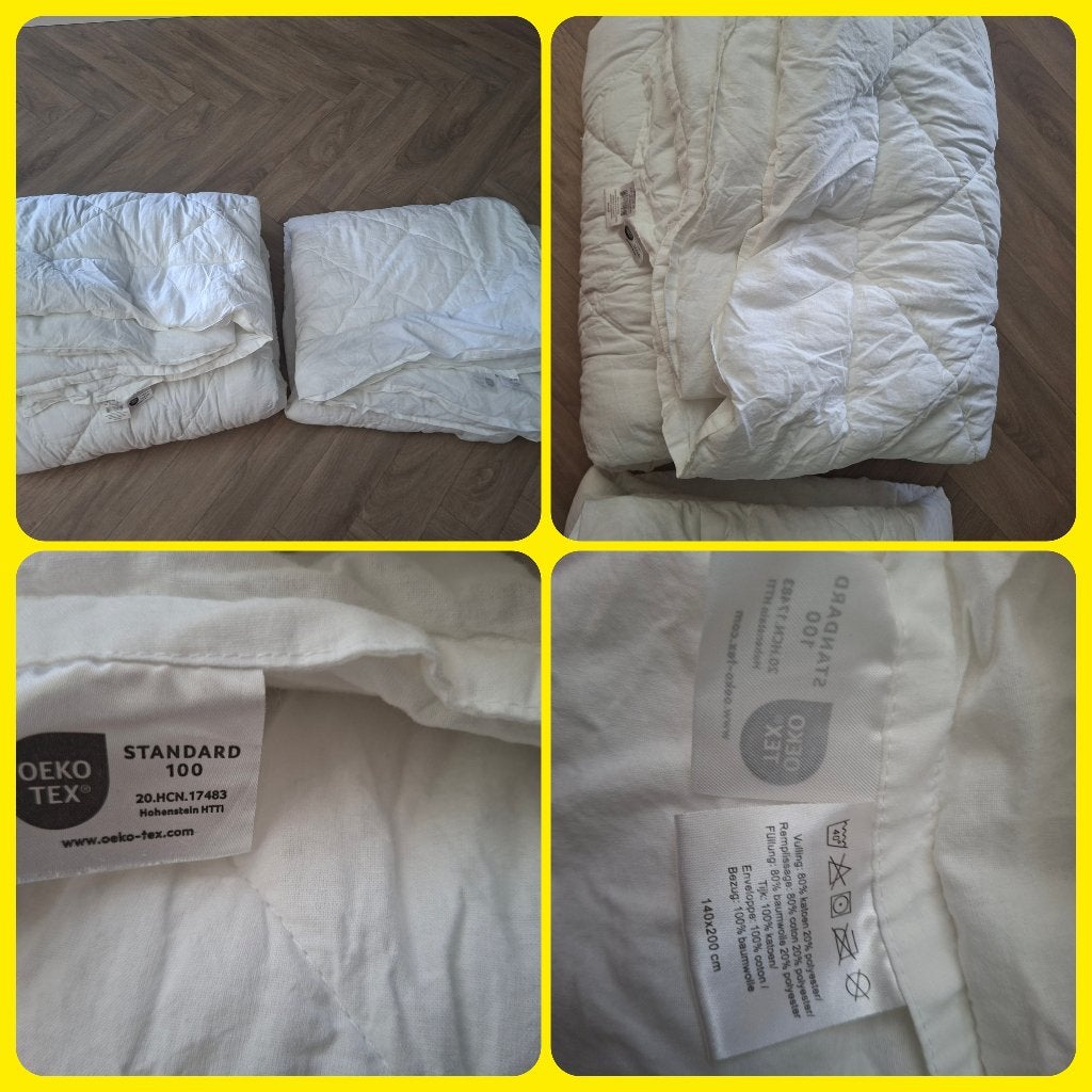 4 seizoenendekbed 140x200 Katoen, Ophalen, Eenpersoons, Verkoelend, Wit