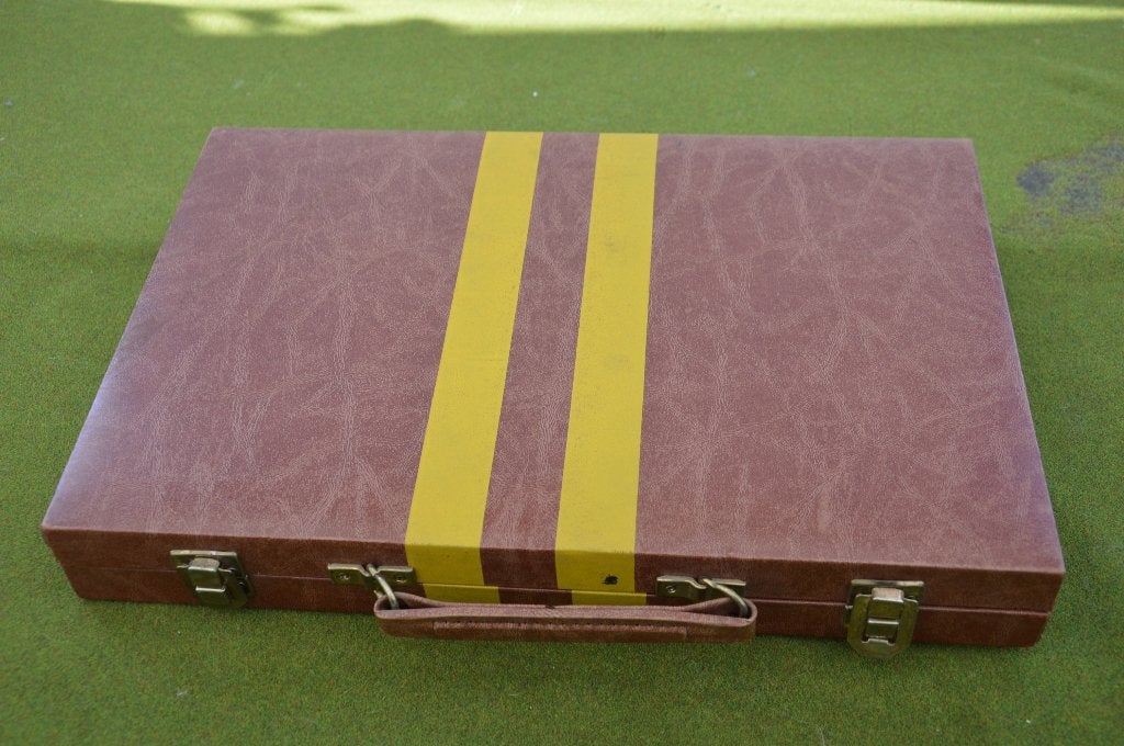 Vintage Backgammon spel in luxe koffer van skaileer gemaakt, Een of twee spelers, Ophalen of Verzenden, Gebruikt