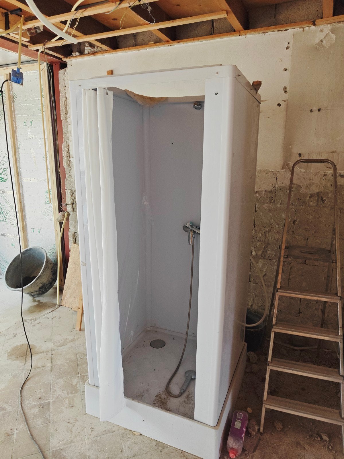 Compacte bouw douchecabine met kraan en douchekop, Ophalen, Gebruikt, Chroom, Douche