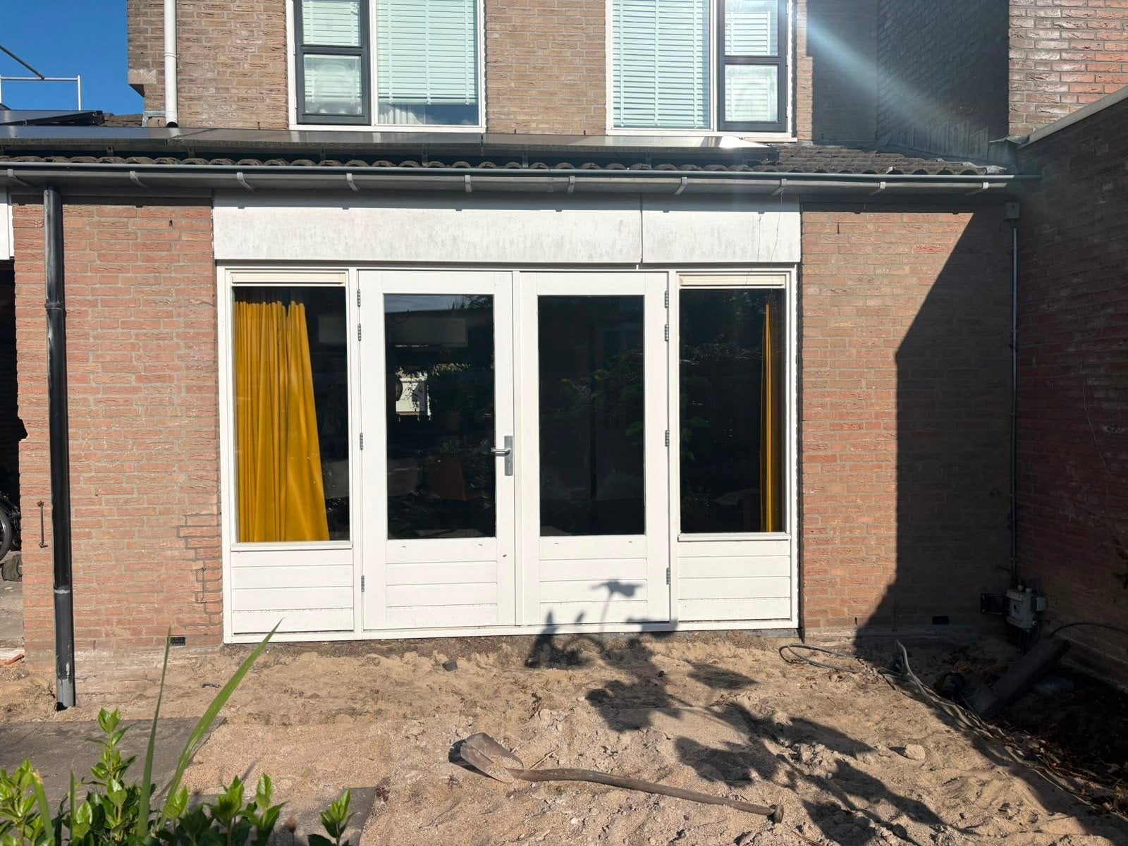 Hardhouten kozijn met HR++ glas (2,19 x 3,40 m), Doe-het-zelf en Verbouw, Glas en Ramen, Ophalen of Verzenden