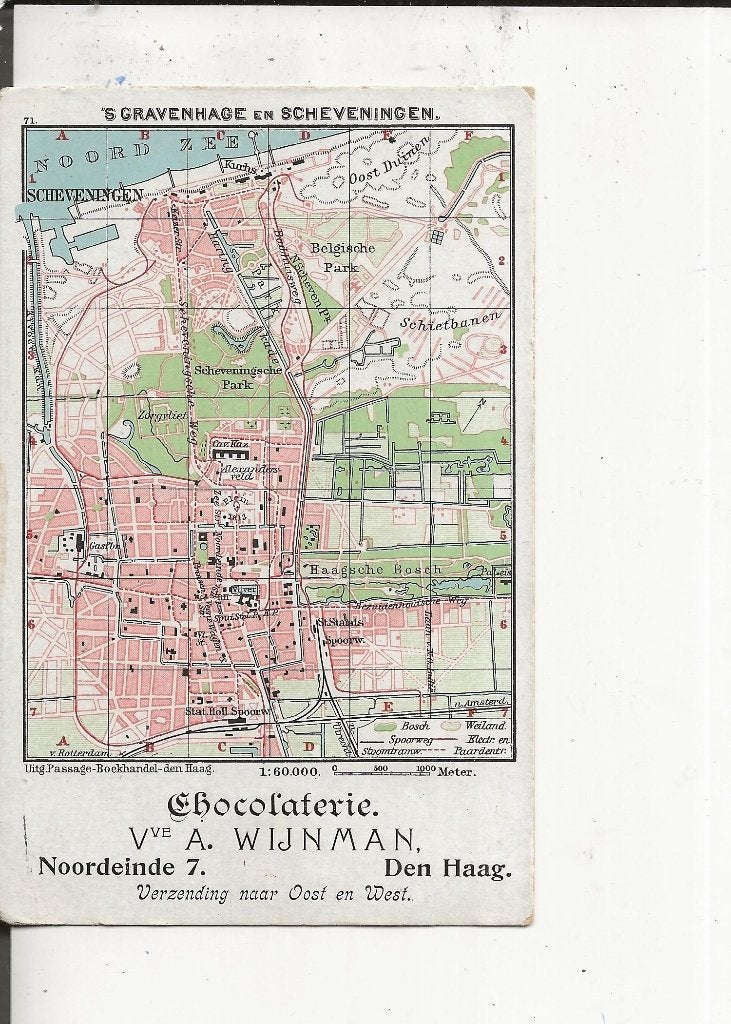 Den Haag Plattegrond s Gravenhage en Scheveningen  Wijnman, Ophalen of Verzenden, Voor 1920, Ongelopen, Zuid-Holland