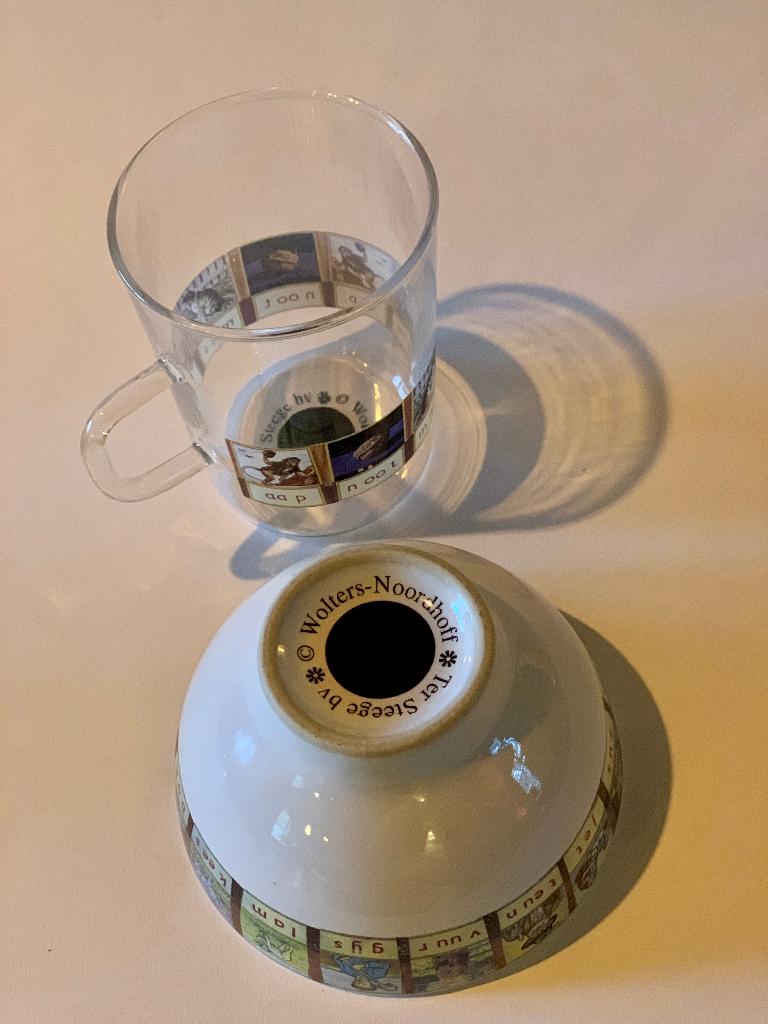 Aap Noot Mies kommetje schaaltje en theeglas, Ophalen of Verzenden, Zo goed als nieuw, Overige stijlen, Schaal of Schalen
