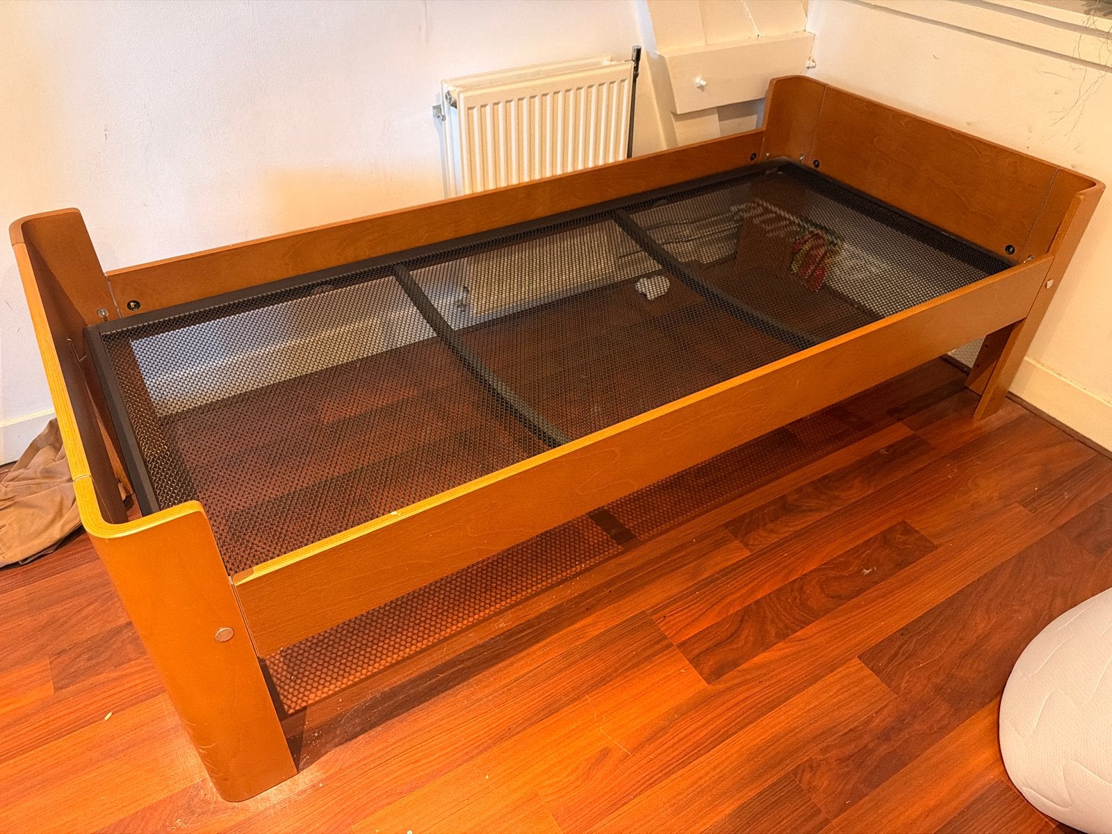 Auping bed met spiraalbodem 90x200, Gebruikt, 90 cm, Eenpersoons, Bruin