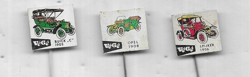 3 AUTO SPELDEN UIT DE VEGE SERIE, Ophalen of Verzenden, Gebruikt, Transport, Speldje of Pin
