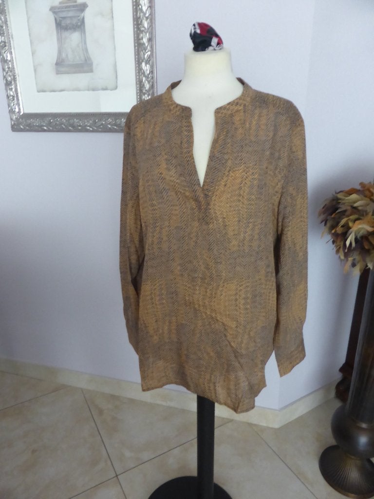 Yaya Woman Lyocel Blouse/Tuniek Maat 42, Kleding | Dames, Bruin, Maat 42/44 (L), Ophalen of Verzenden, Zo goed als nieuw