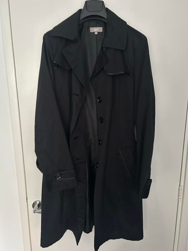 Mooie vintage trenchcoat van WE maat XXL, Ophalen of Verzenden, Zo goed als nieuw, Maat 46/48 (XL) of groter, Zwart