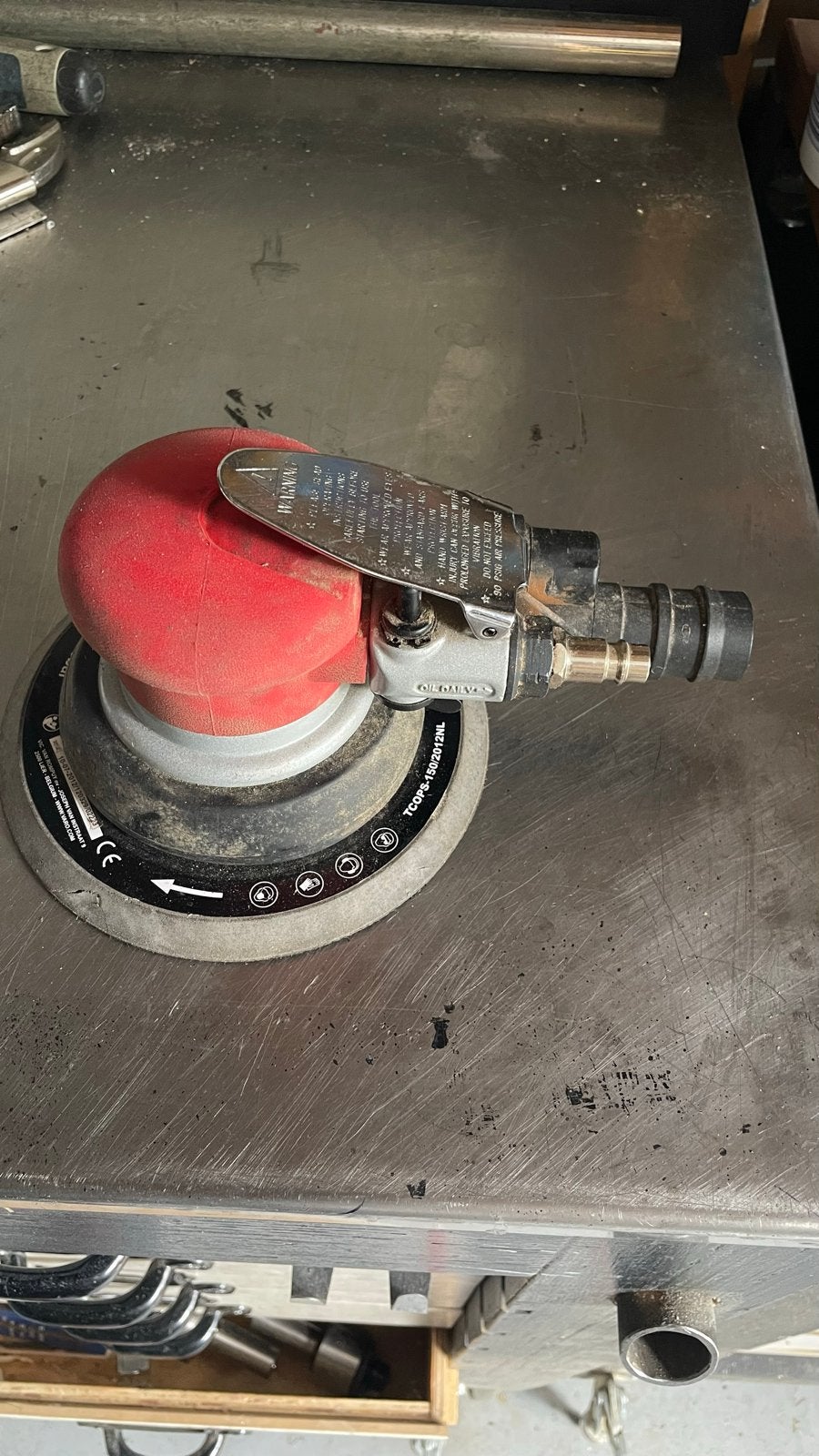 Pneumatische Excentrische Schuurmachine - 150mm, Doe-het-zelf en Verbouw, Gereedschap | Schuurmachines, Ophalen of Verzenden, Gebruikt