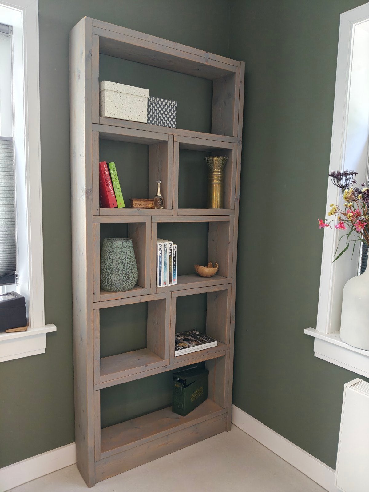 Boekenkast met vakken vakkenkast, Huis en Inrichting, Kasten | Boekenkasten, Ophalen, Zo goed als nieuw, 25 tot 50 cm, 200 cm of meer