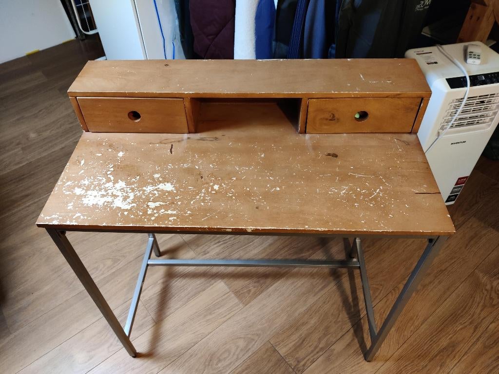 MADE authentiek massief mangohout bureau, Huis en Inrichting, Bureaus, Ophalen, Gebruikt