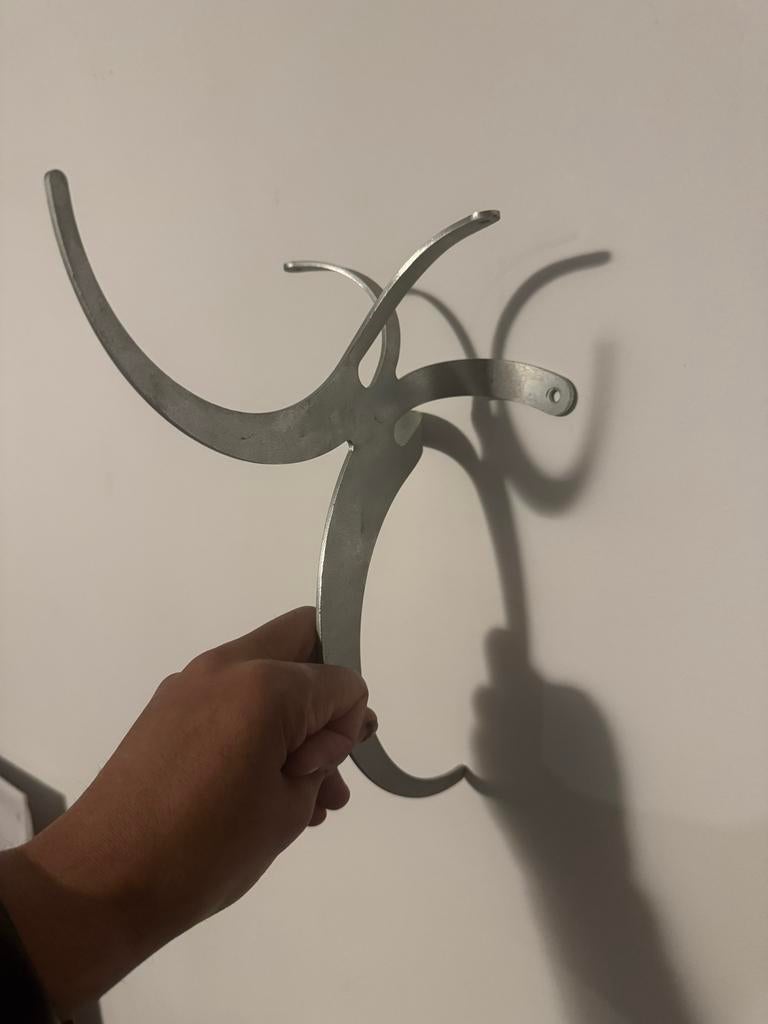 Metalen glasplaatdragers met glasplaat (110 cm x 25 cm), Ophalen, Gebruikt, Zilver, Metaal
