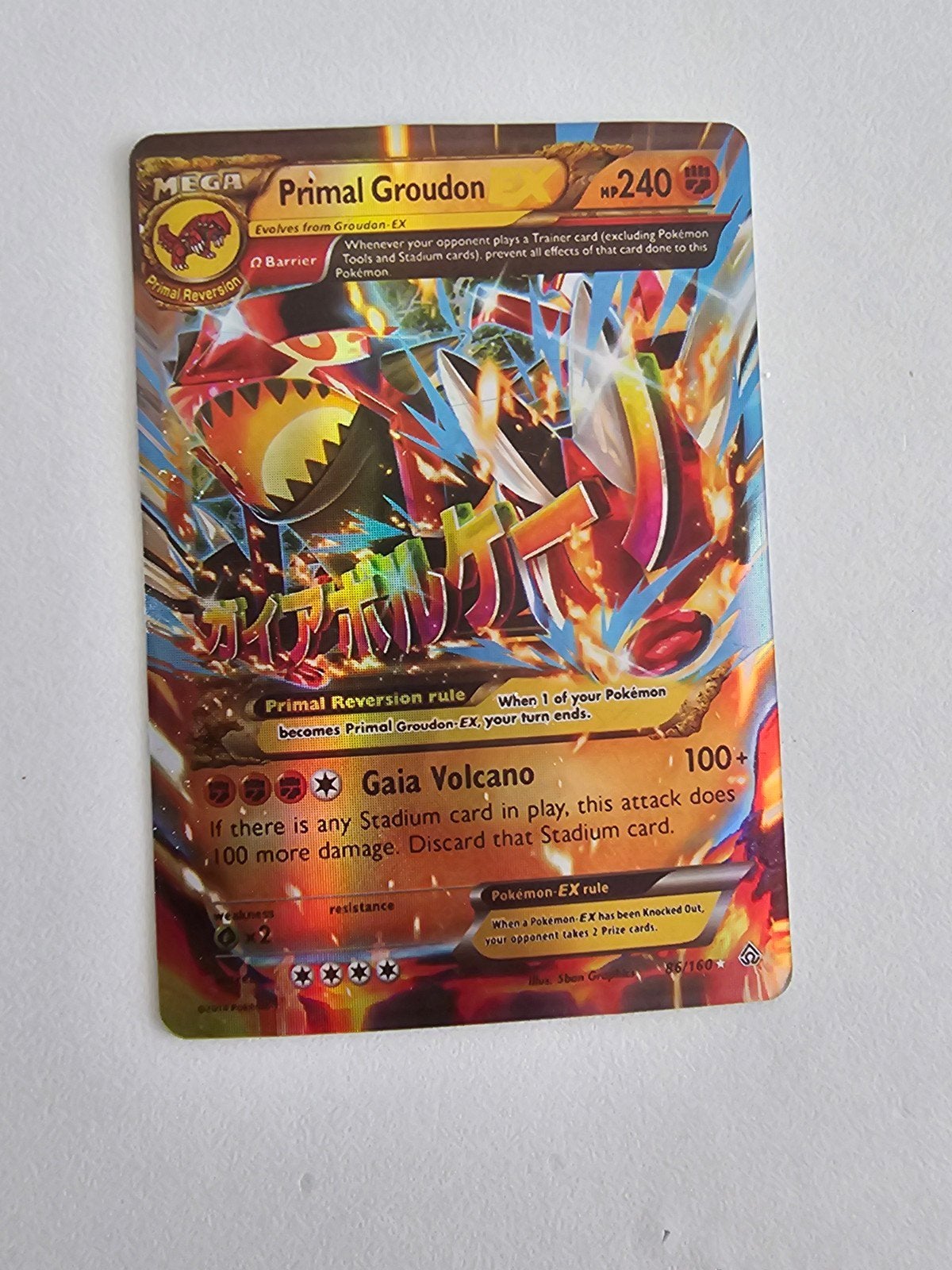 Primal groudon ex pokemon kaart, Ophalen of Verzenden, Zo goed als nieuw