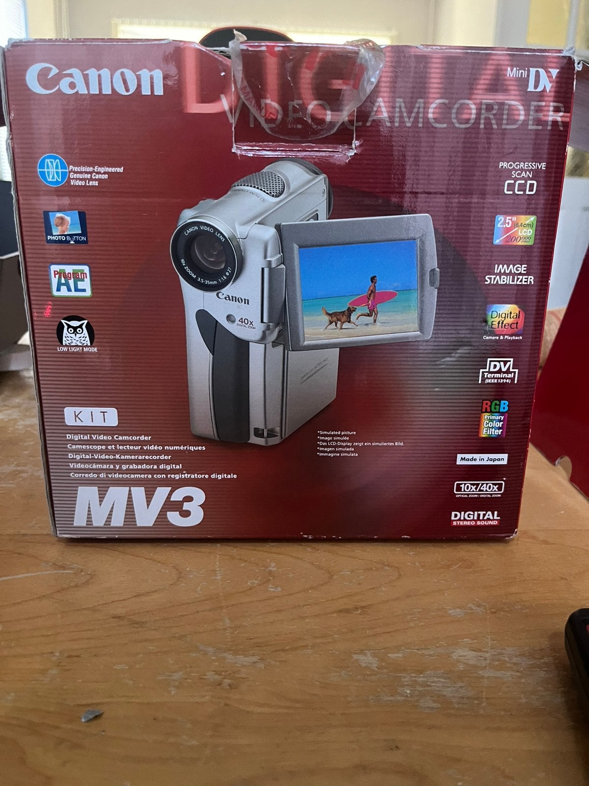 Canon mini dv camera met adapter , remote,dock in de doos, Mini dv, Canon, 20x of meer, Ophalen of Verzenden