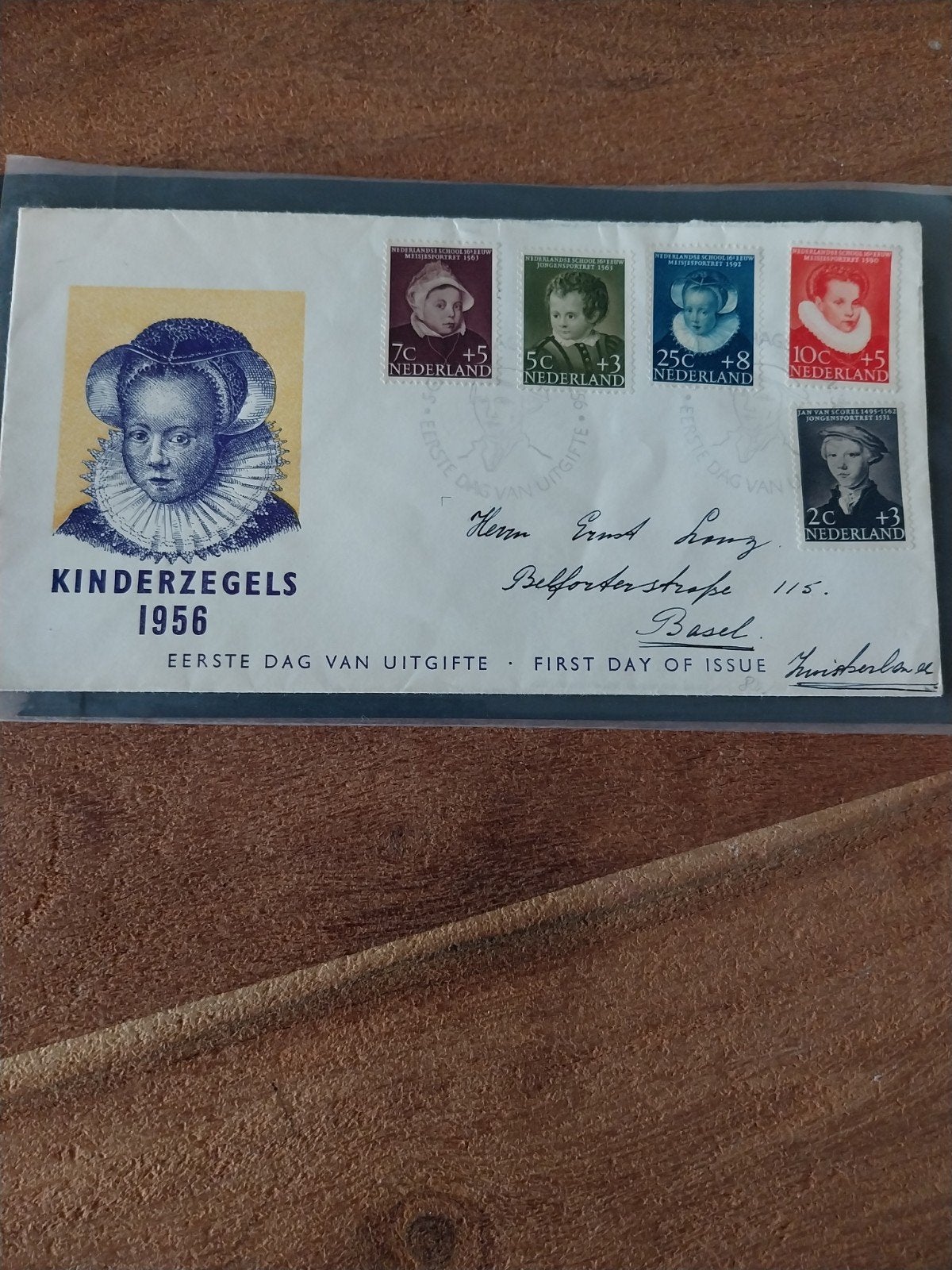 Nederlandse gelopen FDC E28 Kinderzegels 1956 CW 45,00., Ophalen of Verzenden, Nederland