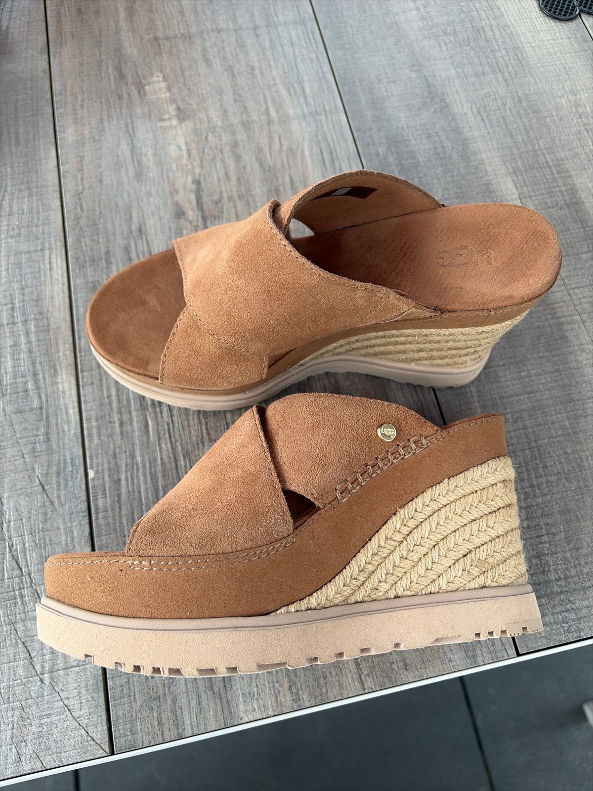 Ugg sandalen met sleehak, maat 36, Ophalen of Verzenden, Bruin, Sandalen of Muiltjes