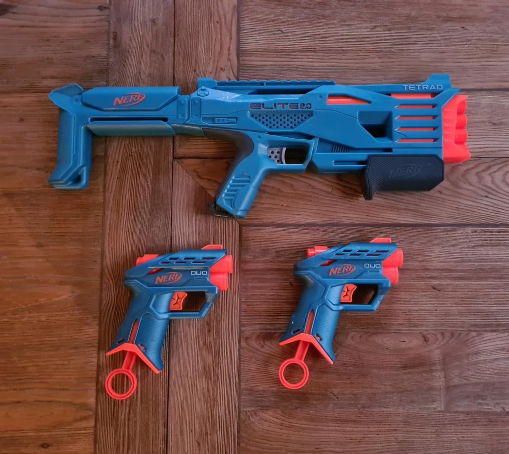 Nerf Elite 2.0 Tetrad QS-4 set 3 stuks!, Ophalen of Verzenden, Zo goed als nieuw