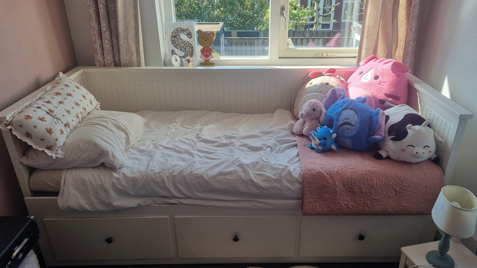 IKEA Hemnes Bedbank - Gebruikt met lichte gebruikerssporen, Ophalen, Wit, Tweepersoons, 80 cm