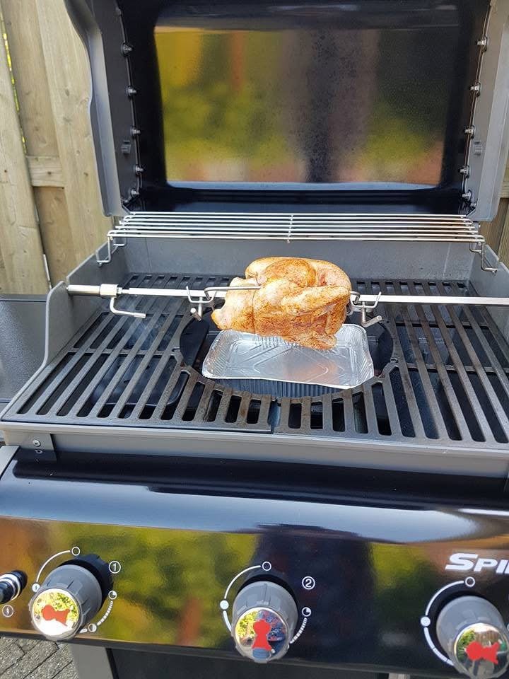 Elektrische draaispit voor Weber gas BBQ, Ophalen, Zo goed als nieuw