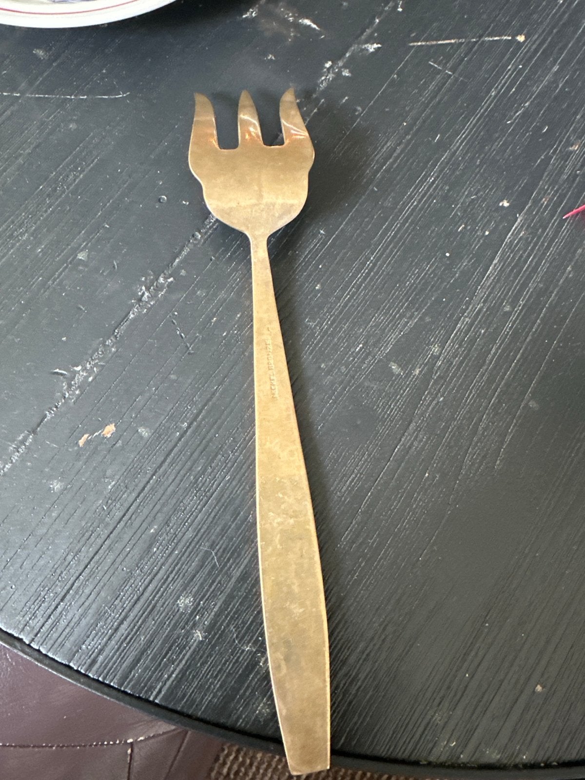 Vintage Nikkel Brons Vork - Uniek Bestekstuk, Ophalen of Verzenden