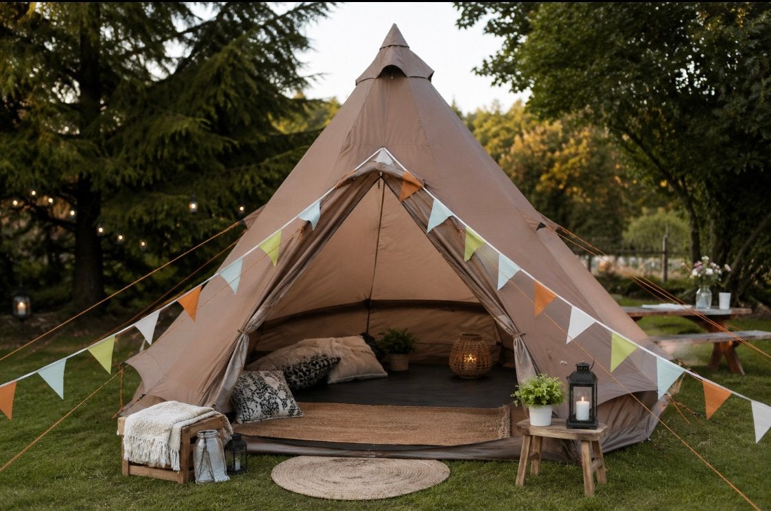 XL Glamping Tipi te Huur | Slaapfeestje /Tuinfeest | Boxmeer, Ophalen, Zo goed als nieuw
