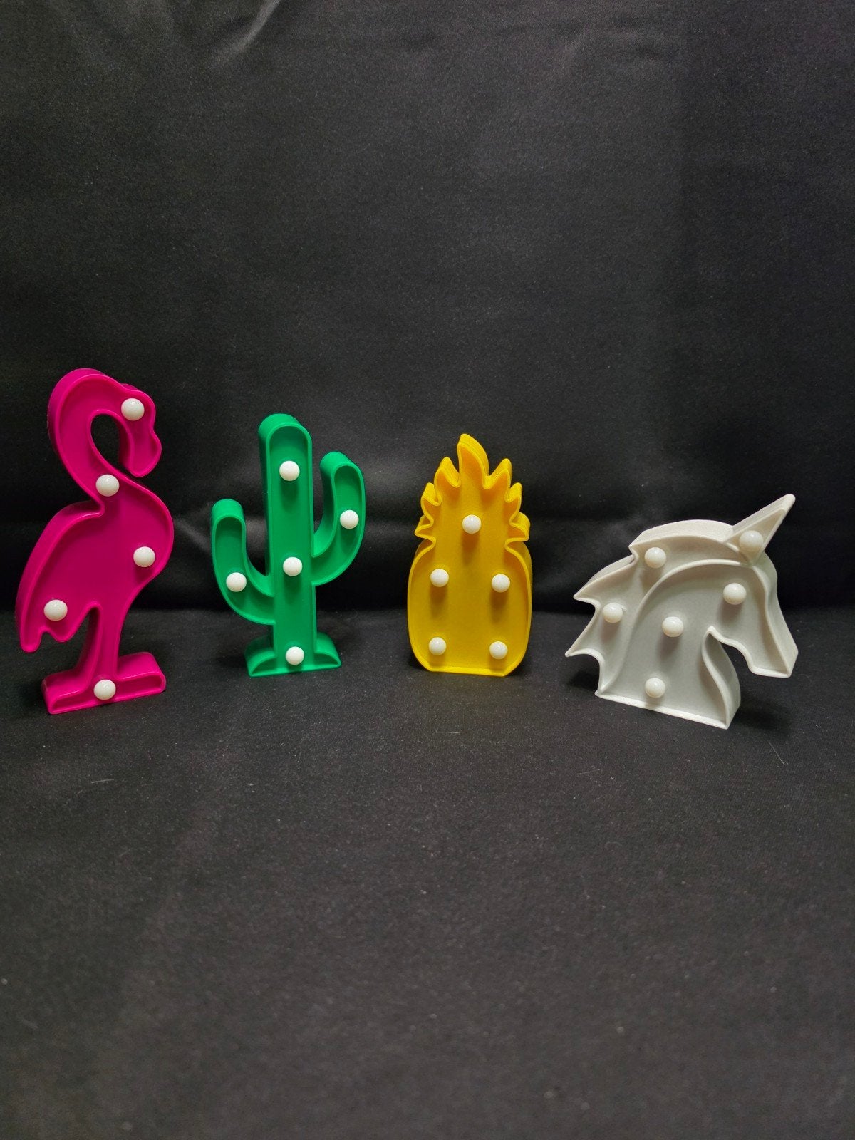 LED lampjes flamingo ananas cactus en eenhoorn set van 4, Kunststof, Meerkleurig, Nieuw, Ophalen of Verzenden