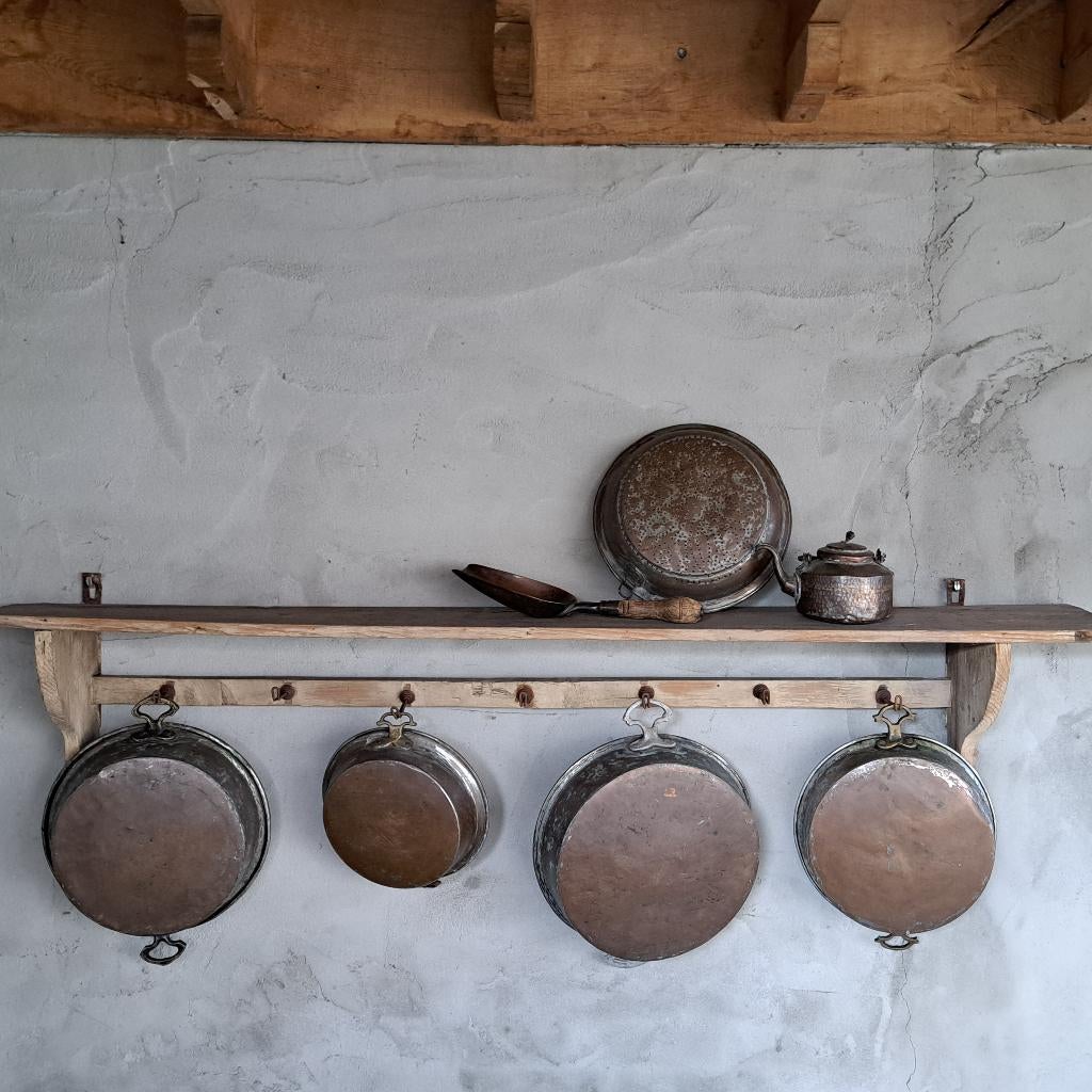 Div. oude brocante koperen pan pot 2 handgreepjes *Etage3*, Gebruikt, ., Ophalen of Verzenden, .