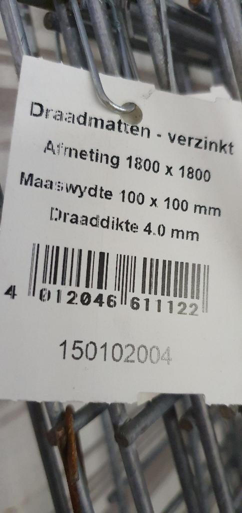 draadmatten verzinkt, Ophalen, Zo goed als nieuw, Minder dan 10 meter, Raster