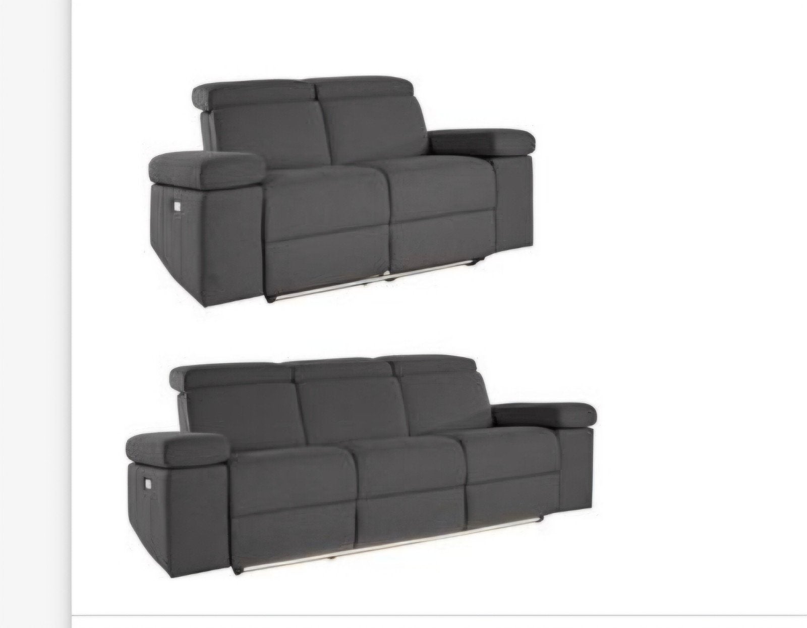 2- en 3-zits bankstel met elektrische relaxfunctie en USB, Ophalen, 75 tot 100 cm, Zo goed als nieuw, Rechte bank