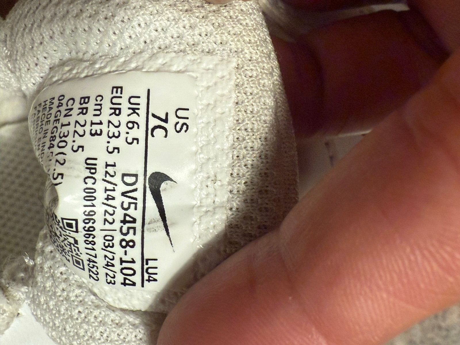Nike Force 1 Low EasyOn baby sneakers maat 23.5, Ophalen of Verzenden, Gebruikt, Jongen of Meisje, Schoenen