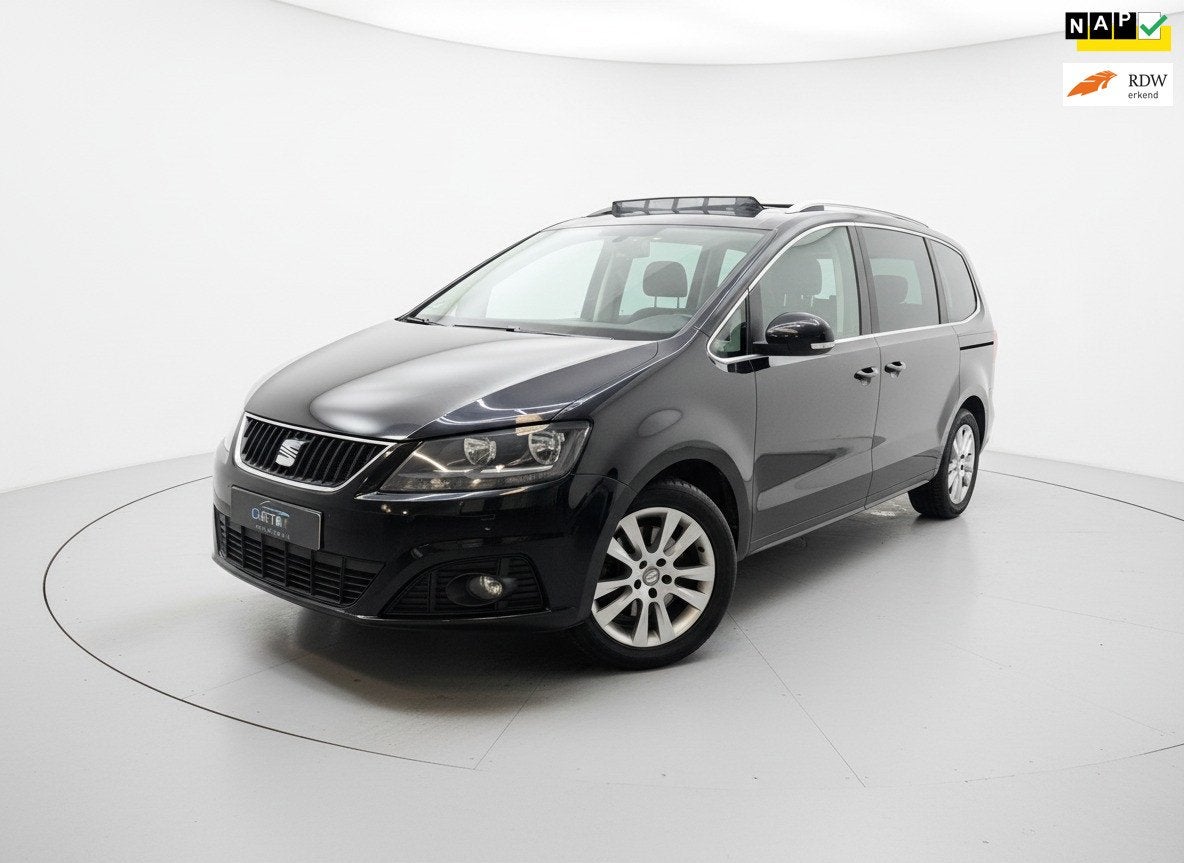 Seat Alhambra 1.4 TSI ELEK DEUREN 7 ZITS CAMERA PANO NAP, Voorwielaandrijving, Euro 5, Stof, Zwart