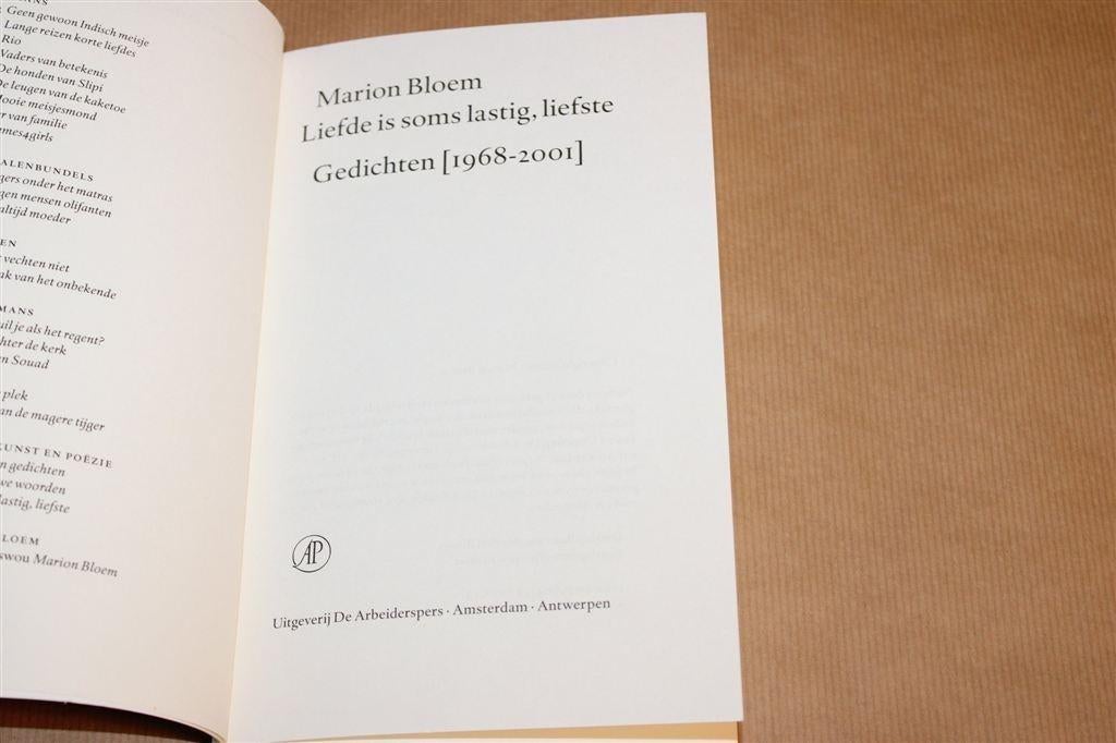 Liefde is Soms Lastig Liefste — Marion Bloem Gedichten 2002, Ophalen of Verzenden, Gelezen