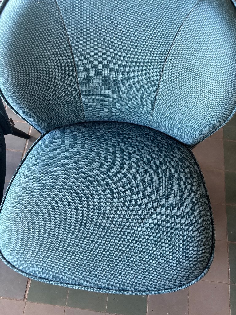 Set van 2 blauwe lage fauteuils cocktailstoelen  CS27140, Huis en Inrichting, Ophalen, Gebruikt, Minder dan 75 cm, Stof