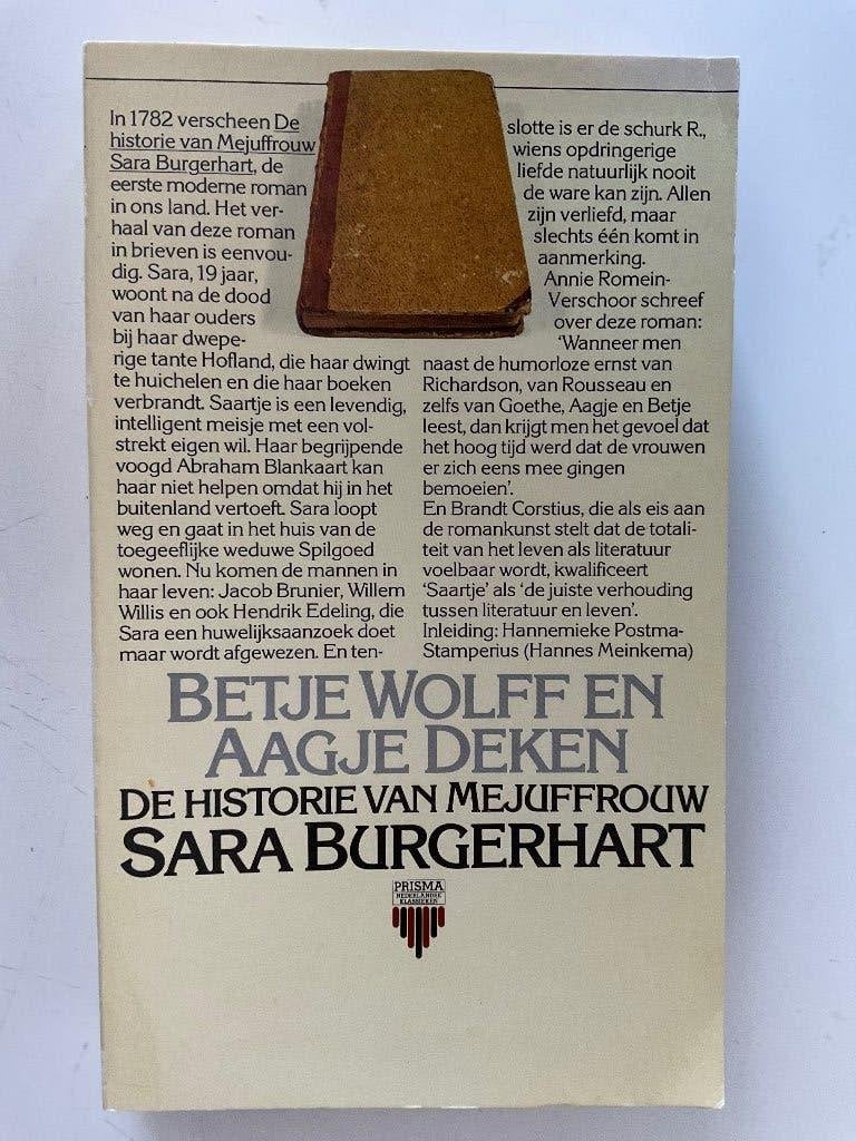 Betje Wolff en Aagje Deken: Sara Burgerhart, Ophalen of Verzenden, Zo goed als nieuw, Betje Wolff en Aagje Deken, Nederland