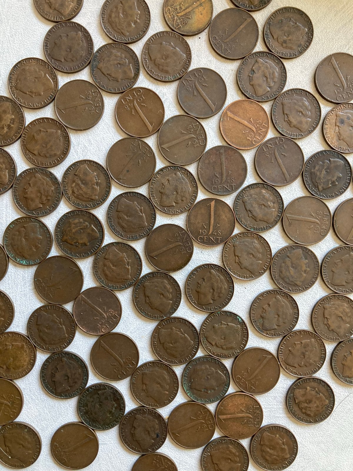 1 cent Wilhelmina 1948 (348x), Postzegels en Munten, Munten | Nederland, Ophalen of Verzenden, Koningin Wilhelmina, 1 cent, Losse munt