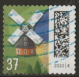 Duitsland 233, molen voor GWD52, Verzenden, 1990 tot heden, Gestempeld